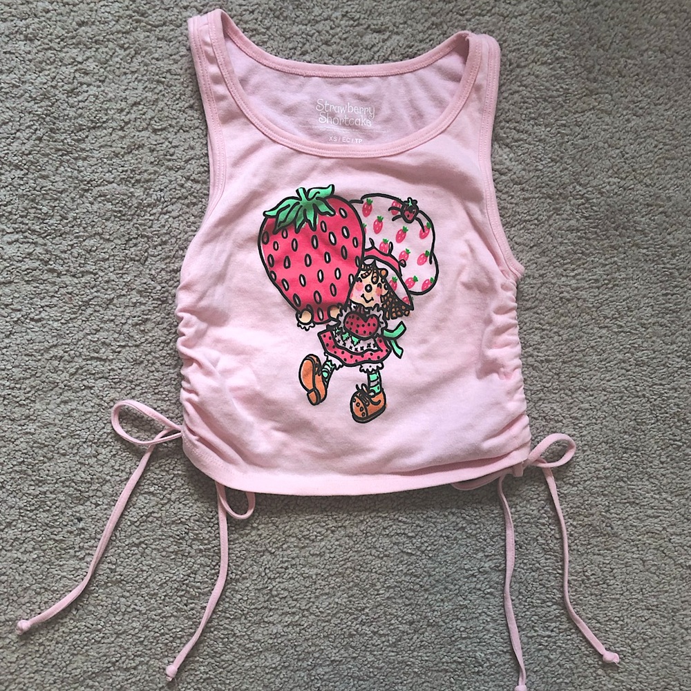 Women’s Tank Tops | Cartoon Print Adjustable Tank Top | Color: Pink | Size: XS